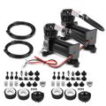 Two Sets 200 PSI 0.375 Inch NPT Air Suspension Compressor Kit for Train Horns 12V