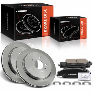 6 Pcs Rear Disc Brake Rotors & Ceramic Brake Pads for Cadillac CTS 03-07 STS 05-11