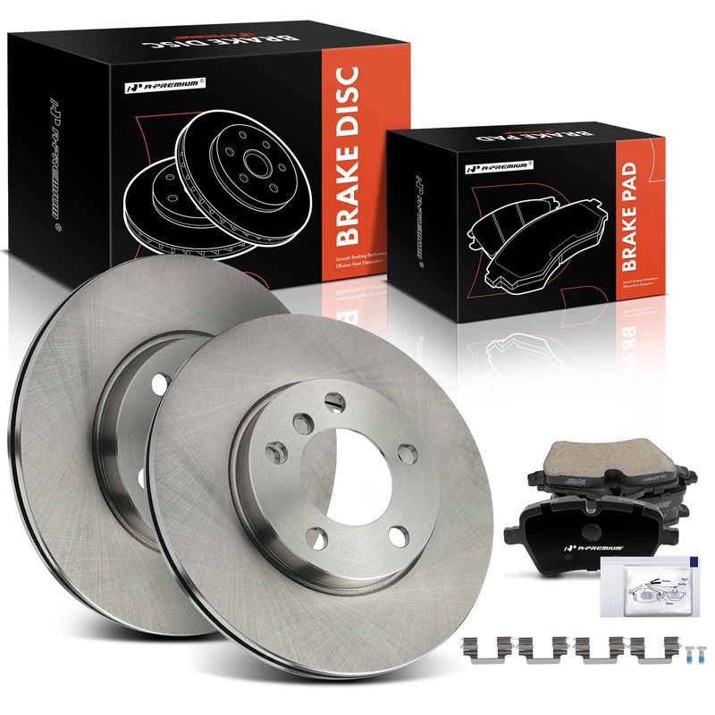 6 Pcs Front Disc Brake Rotors & Ceramic Brake Pads for 2016 Mini Cooper Paceman