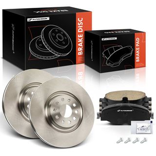 6 Pcs Front Disc Brake Rotors & Ceramic Brake Pads for Volkswagen Golf 19-21 GTI