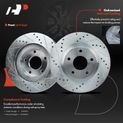 12 Pcs Front & Rear Drilled Brake Rotors & Ceramic Brake Pads for 2005 Nissan Altima