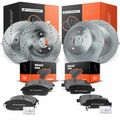 12 Pcs Front & Rear Drilled Brake Rotors & Ceramic Brake Pads for 2005 Nissan Altima