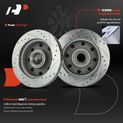 6 Pcs Front Drilled Brake Rotors & Ceramic Brake Pads for 2001 Dodge Ram 2500 Van