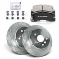 6 Pcs Rear Drilled Brake Rotors & Ceramic Brake Pads for 1992 Toyota Camry