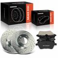 6 Pcs Front Drilled Brake Rotors & Ceramic Brake Pads for 2014 Mini Cooper Paceman