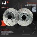 6 Pcs Front Drilled Brake Rotors & Ceramic Brake Pads for 2014 Mini Cooper Paceman