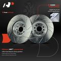 6 Pcs Front Drilled Brake Rotors & Ceramic Brake Pads for 2017 Volkswagen GTI