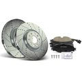 6 Pcs Front Drilled Brake Rotors & Ceramic Brake Pads for 2017 Volkswagen GTI