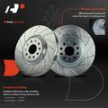 6 Pcs Front Drilled Brake Rotors & Ceramic Brake Pads for 2017 Volkswagen GTI