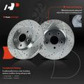 6 Pcs Front Drilled Brake Rotors & Ceramic Brake Pads for 2010 Cadillac CTS