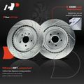 6 Pcs Rear Drilled Brake Rotors & Ceramic Brake Pads for 2010 Chevrolet Camaro