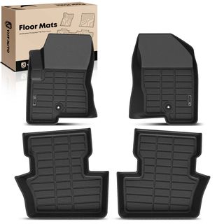 4 Pcs Front & Rear Black TPE textured Floor Mats Liners for Jeep Compass Patriot Dodge