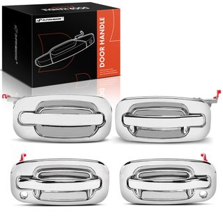 4 Pcs Chrome Front & Rear Exterior Door Handle for Chevy Silverado 1500 1999-2006