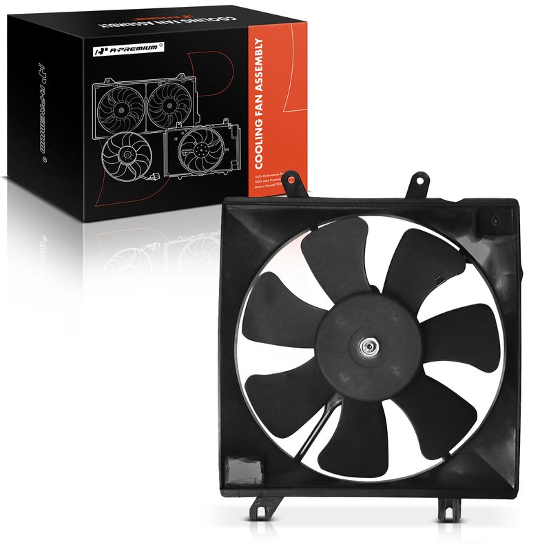 Single Radiator Cooling Fan Assembly with Shroud for 2004 Kia Spectra