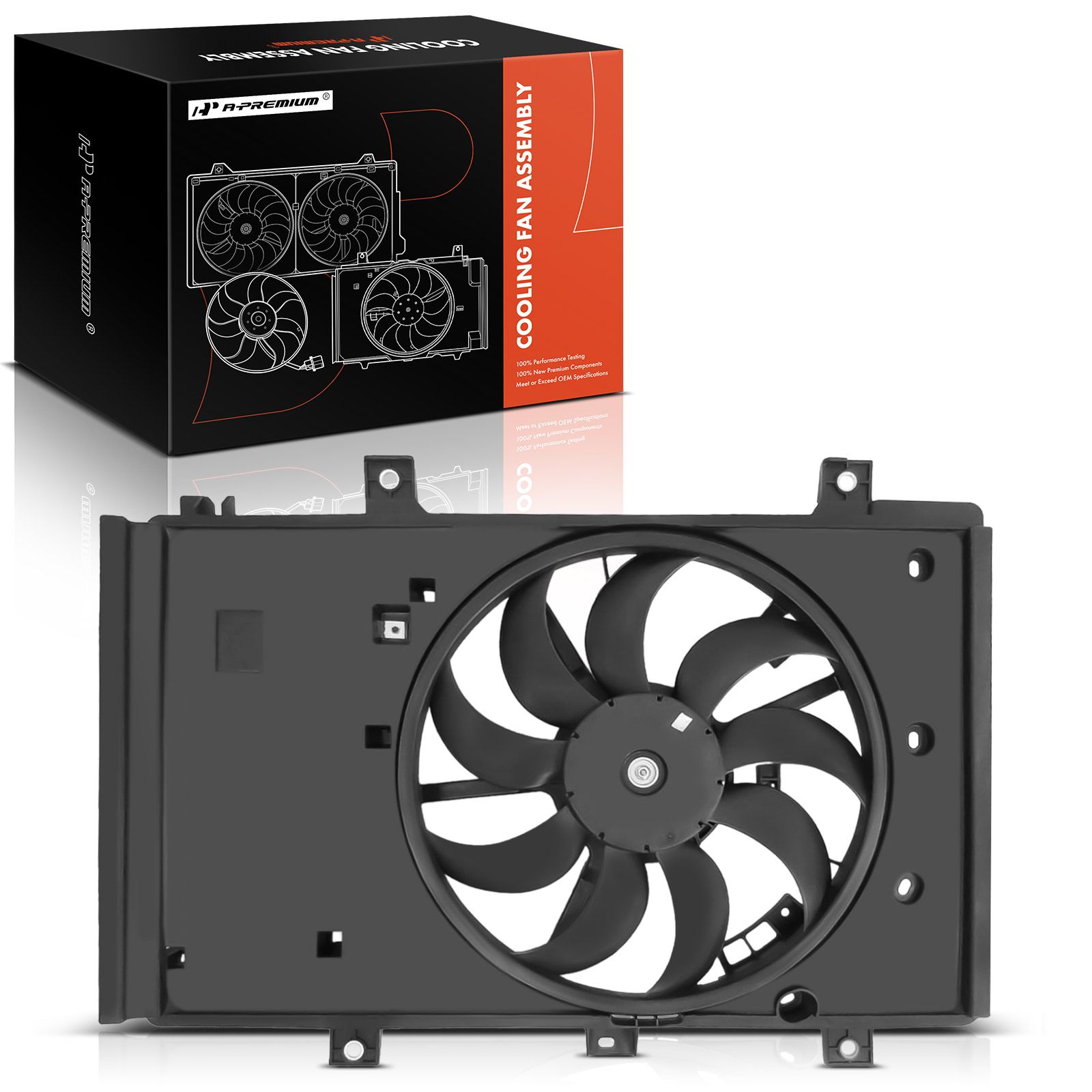 Single Radiator Cooling Fan Assembly with Shroud for 2020 Toyota Yaris