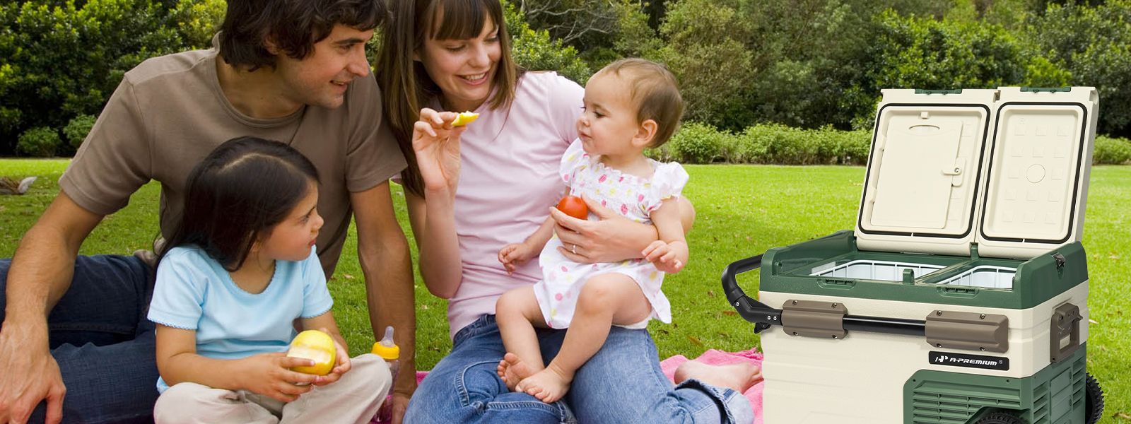 Portable car fridge is a good helper for your outdoor dinner.