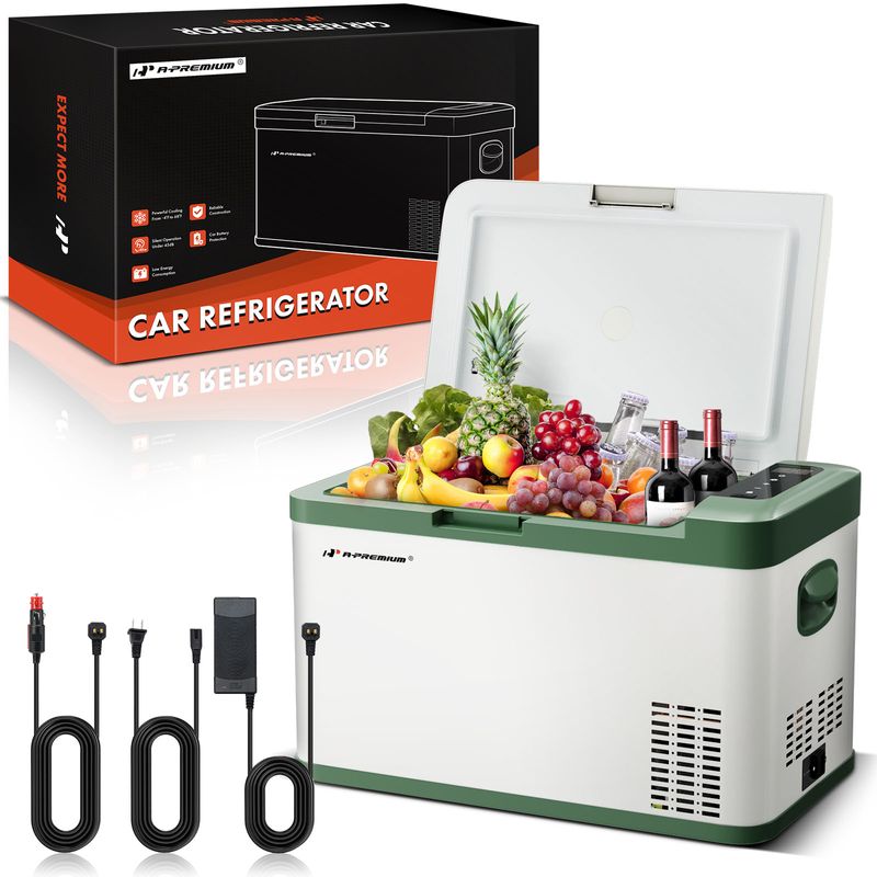 A-Premium 28qt car fridge keeps your food and day fresh.