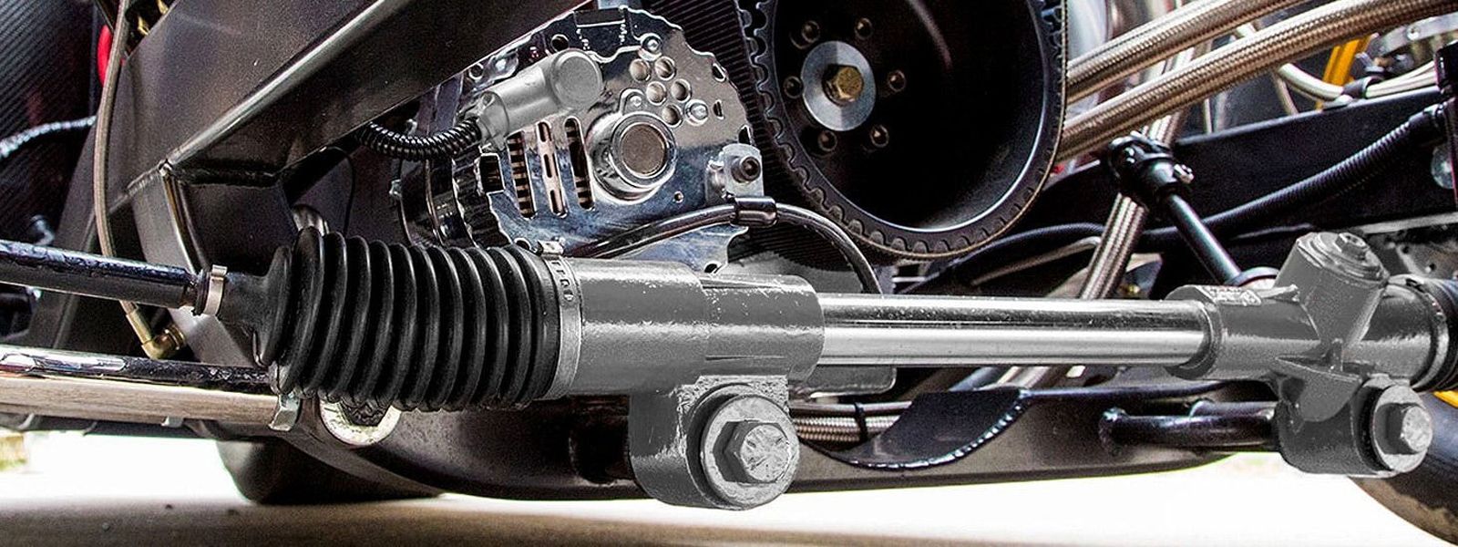 power steering rack in a car