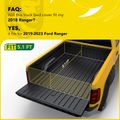 5.1 ft Bed Hard Quad Fold Tonneau Cover with Auto Locking for Ford Ranger 2019-2023