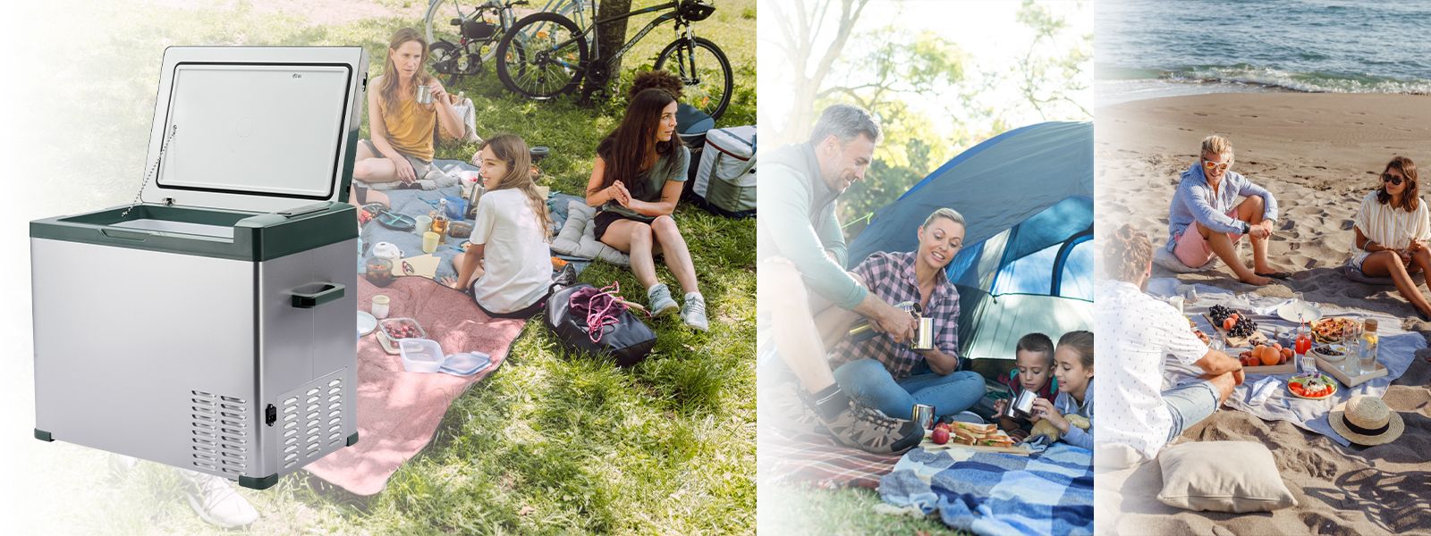 Portable car fridge suitable for multiple scenarios.