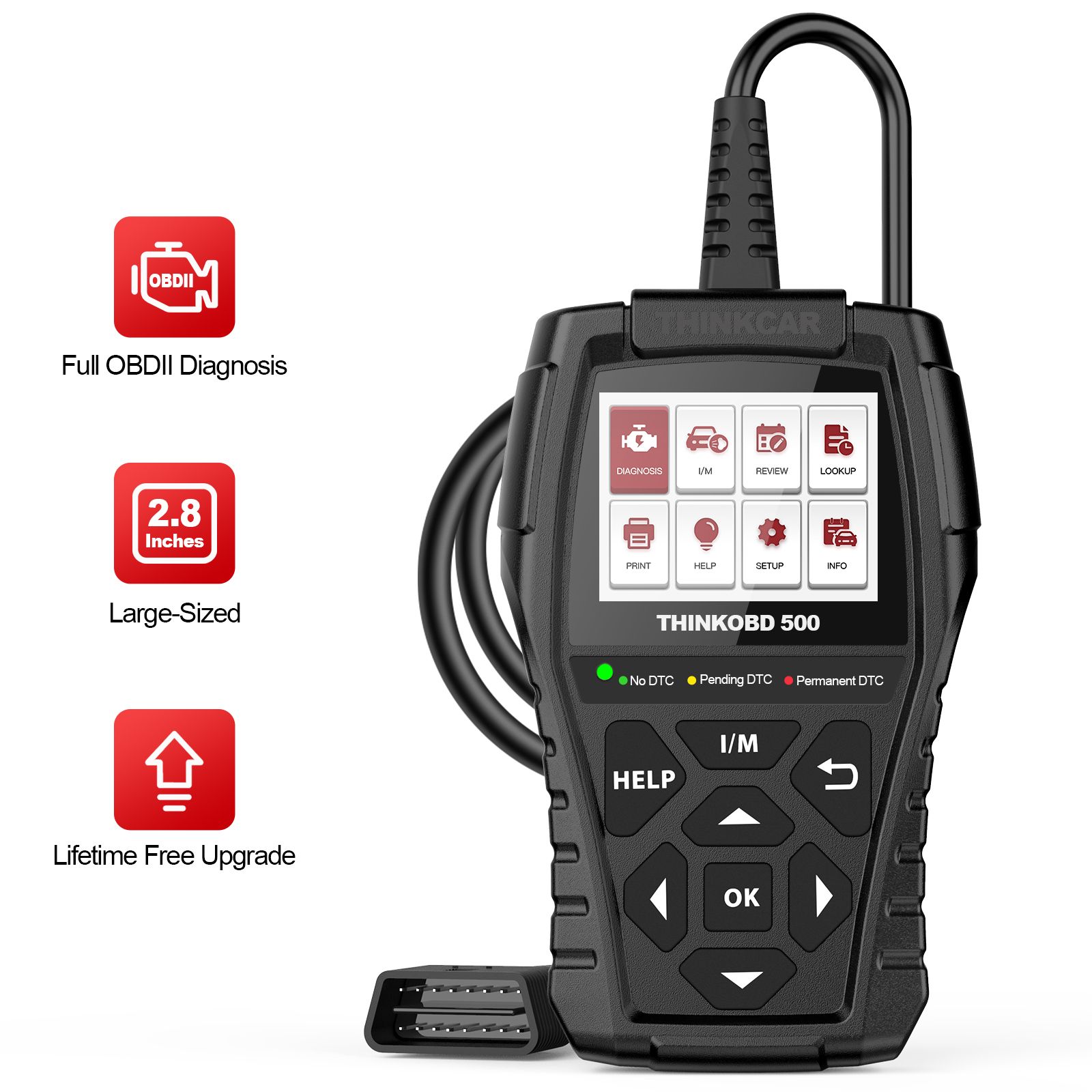 THINKCAR OBD2 Scanner, UPGRADED UNIVERSAL ThinkOBD 500 Engine Fault Code Reader