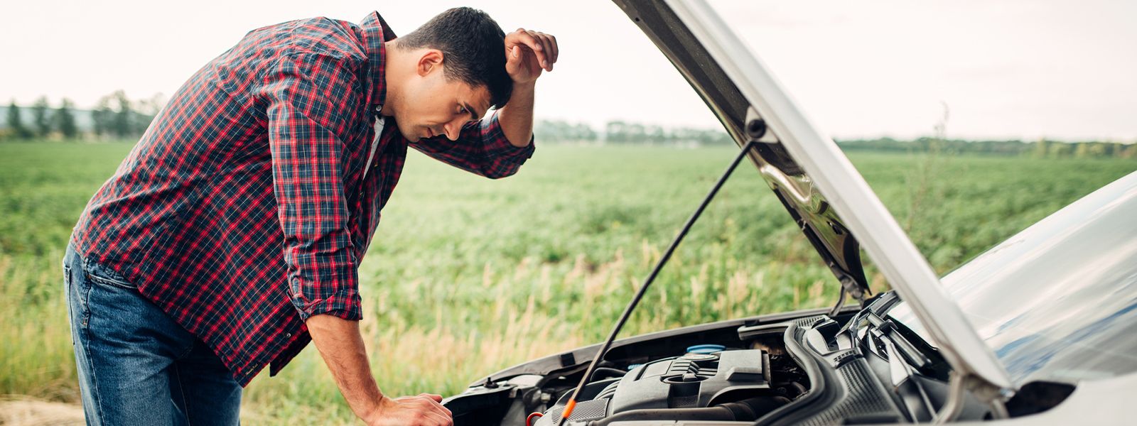 checking a car with a bad starter