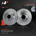 6 Pcs Front Drilled Brake Rotors & Ceramic Brake Pads for 2016 Mitsubishi Lancer