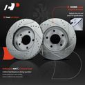 6 Pcs Front Drilled Brake Rotors & Ceramic Brake Pads for 2016 Mitsubishi Lancer