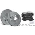 6 Pcs Front Drilled Brake Rotors & Ceramic Brake Pads for 2016 Mitsubishi Lancer