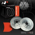 2 Pcs Front Drilled Brake Rotors for 2018 Porsche Macan