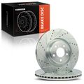 2 Pcs Front Drilled Brake Rotors for 2018 Porsche Macan