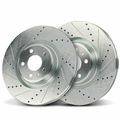 2 Pcs Front Drilled Brake Rotors for 2018 Porsche Macan