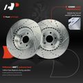 2 Pcs Front Drilled Brake Rotors for 2018 Porsche Macan