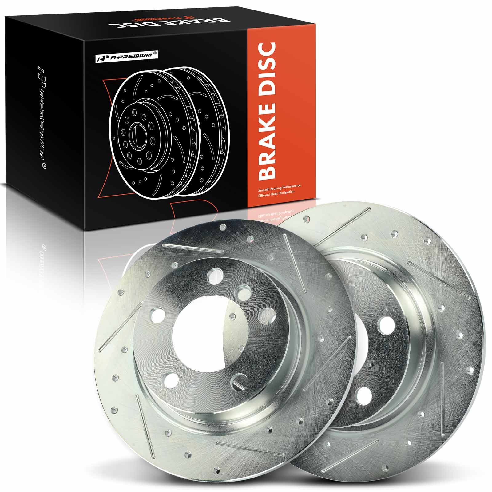 2 Pcs Rear Drilled Brake Rotors for 2013 Mini Cooper Paceman