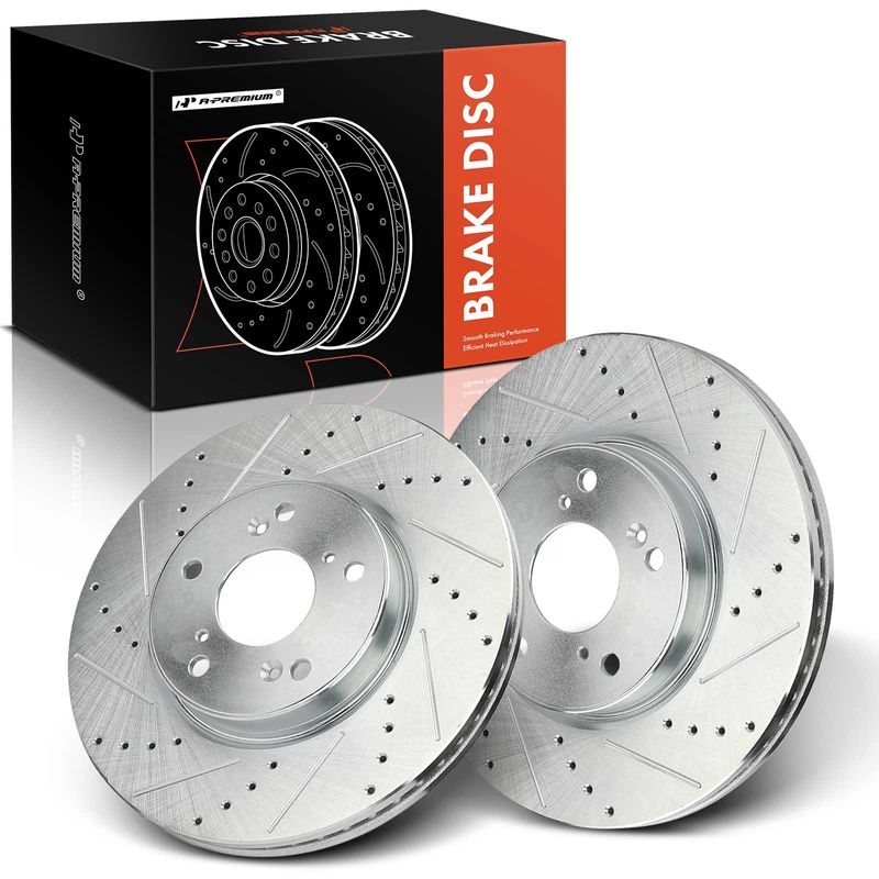 2 Pcs Front Drilled Brake Rotors for 2013 Honda Accord