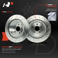 2 Pcs Rear Drilled Brake Rotors for 2013 Tesla S