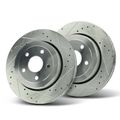 2 Pcs Rear Drilled Brake Rotors for 2006 Jeep Grand Cherokee