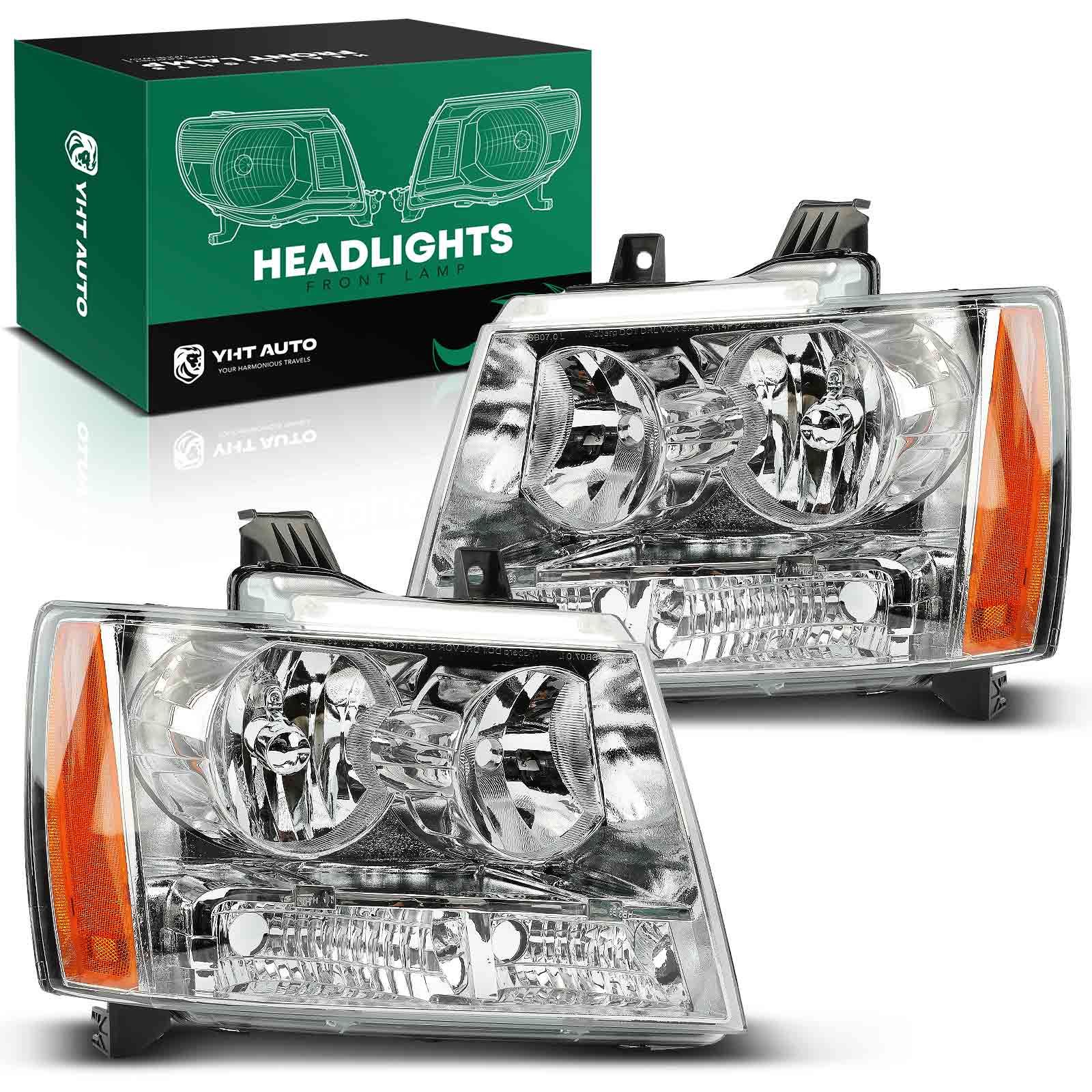 Front Halogen Headlight Lamp Assembly H11 9005 without Bulb for 2007-2014 Chevrolet Tahoe