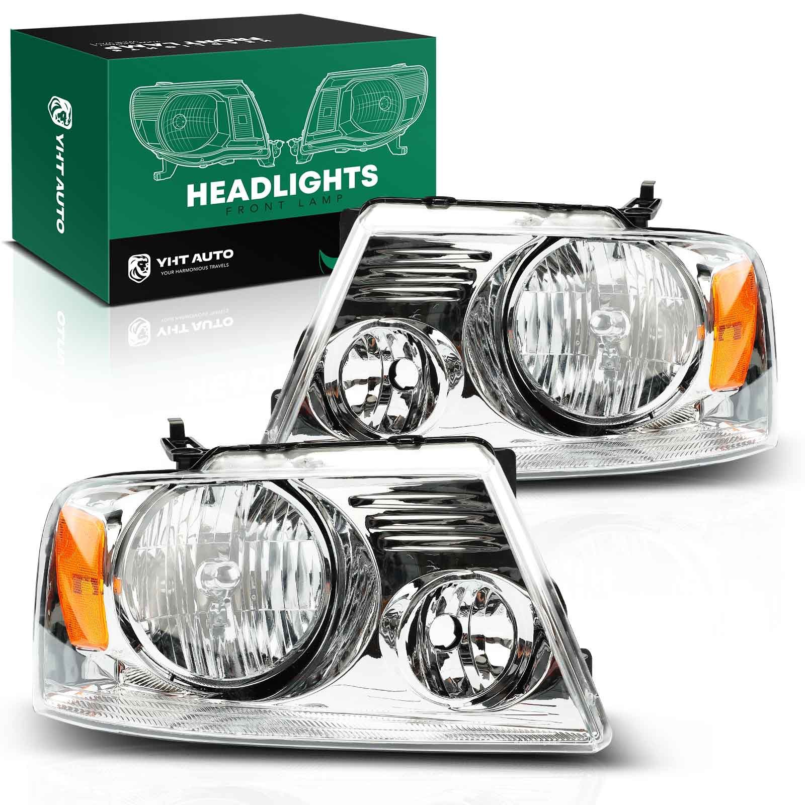 Front Halogen Headlights Assembly H13 9008 without Bulb for 2007 Lincoln Mark LT