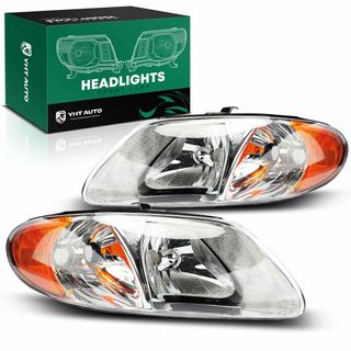 Front Halogen Headlights Assembly HB5 9007 without Bulb for Chrysler Town & Country 01-07