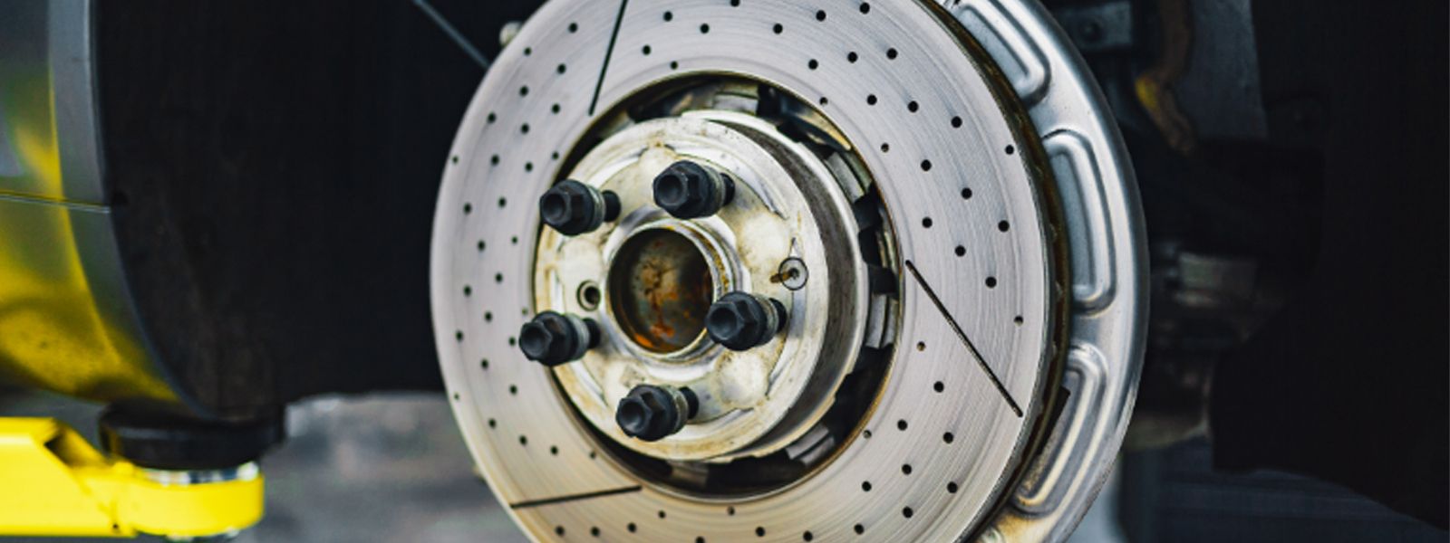 a close -up of a brake rotor in the car