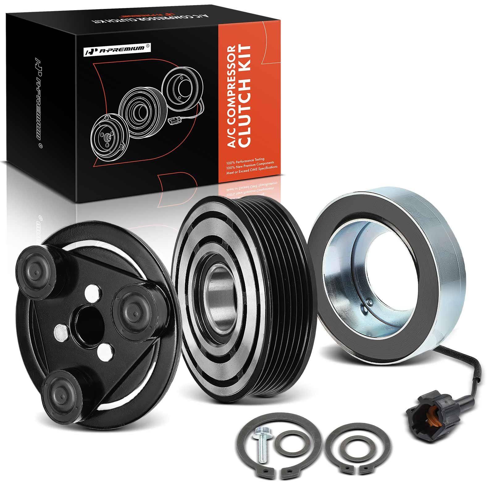 AC Compressor Clutch Kit with 6-Groove Pulley for 2012 Nissan Versa