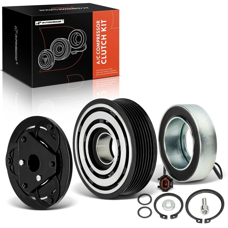 AC Compressor Clutch Kit with 7-Groove Pulley for Nissan Versa 11-19 Versa Note 14-19