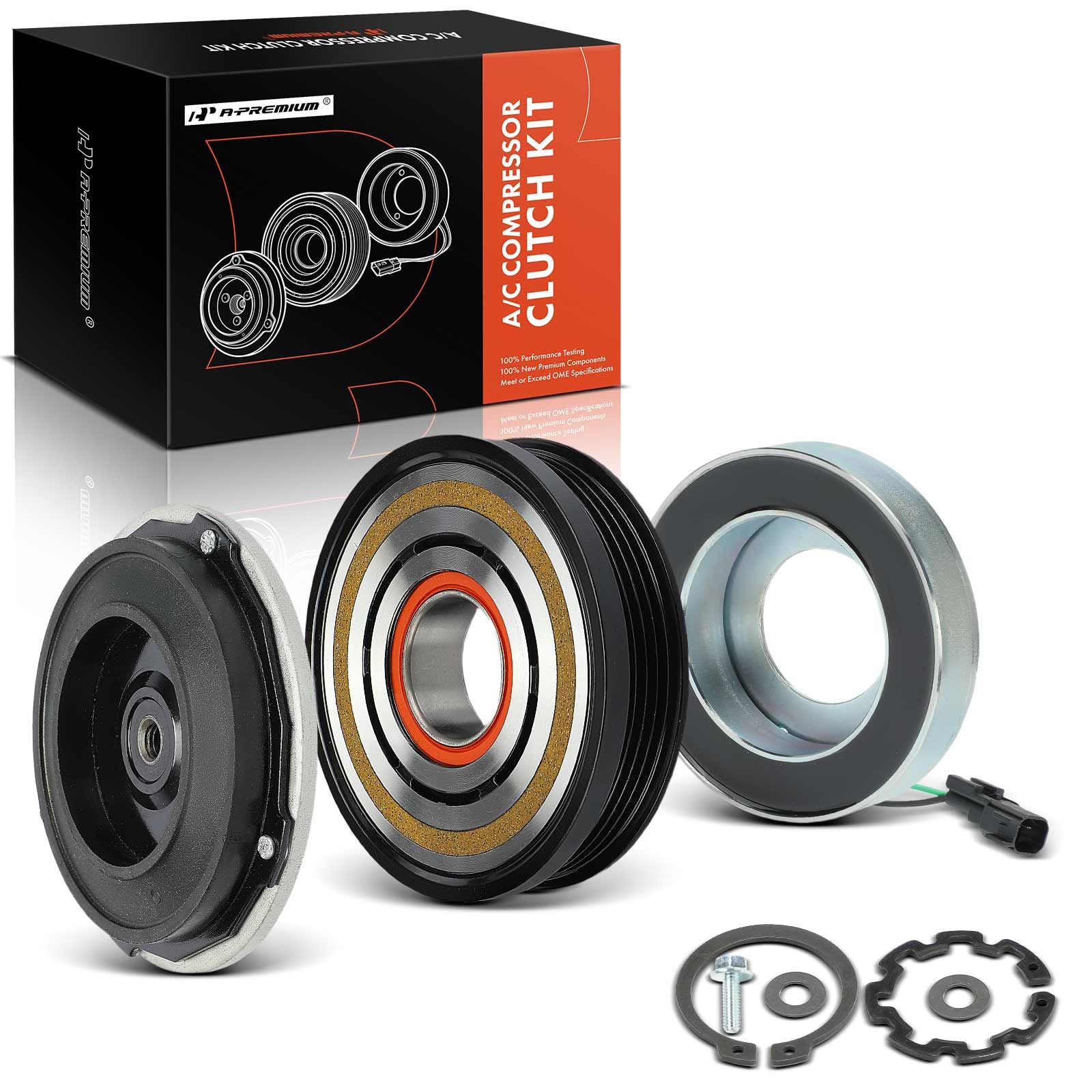 AC Compressor Clutch Kit with 4-Groove Pulley for 2020 Ford Expedition