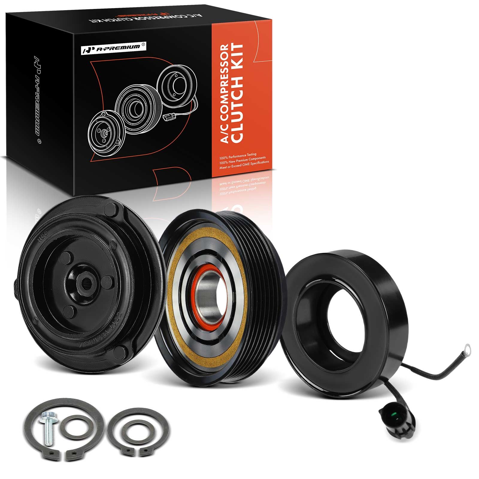 AC Compressor Clutch Kit with 6-Groove Pulley for 2008 Hyundai Sonata