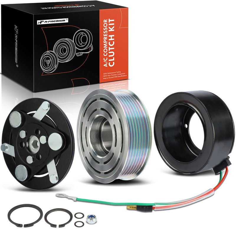 AC Compressor Clutch Kit with 7-Groove Pulley for 2010 Acura CSX