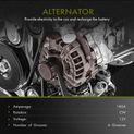 Alternator for BMW 545i 550i 650i 745i 750i X5 V8 4.4L 4.8L 12V 180A CW 6-Groove