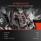 Alternator 160A 12V CW 6-Groove Clutch Pulley for Dodge Journey 2009-2020 2.4L