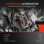 Alternator 136A 12V CW 7-Groove for Dodge Ram 1500 2500 3500 Dakota Durango