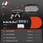 6 Pcs Rear Disc Brake Calipers & Ceramic Pads for Acura RDX Honda Accord CR-V 05-11